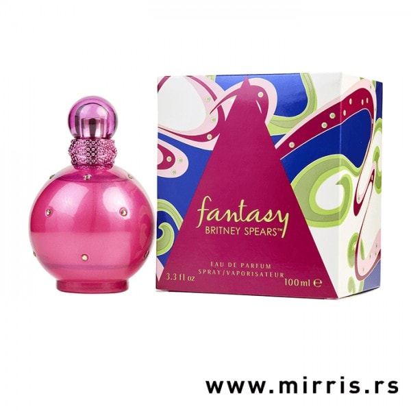 Ljubičasta boca parfema Britney Spears Fantasy i originalna kutija