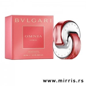 Crvena kutija i boca originalnog parfema Bvlgari Omnia Coral