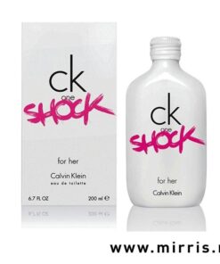 Flašica originalnog parfema Calvin Klein CK One Shock For Her pored bele kutije