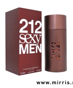 Crvena kutija i boca parfema Carolina Herrera 212 Sexy Men