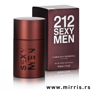 Bočica originalnog parfema Carolina Herrera 212 Sexy Men i crvena kutija