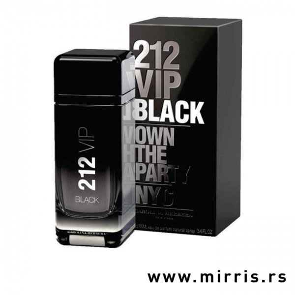 Crna boca parfema Carolina Herrera 212 Vip Men Black i originalna kutija crne boje