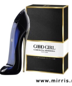 Original bočica parfema Carolina Herrera Good Girl pored crne kutije