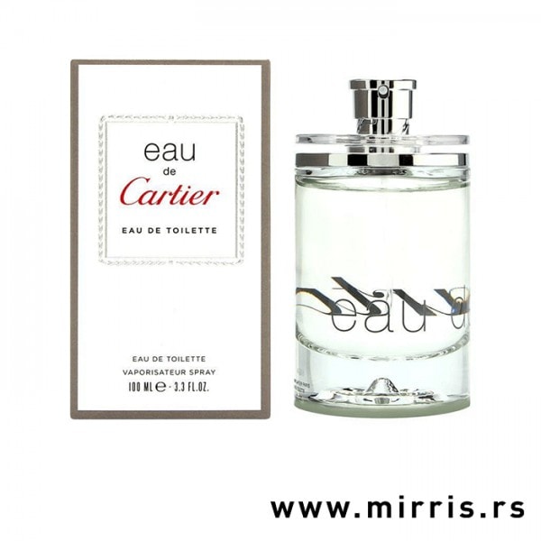 Bela kutija i boca parfema Cartier Eau De Cartier