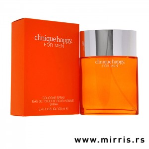 Narandžasta kutija i boca originalnog parfema Clinique Happy Clinique