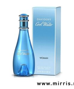 Bočica original parfema Davidoff Cool Water plave boje pored plave kutije