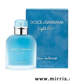 Plava boca parfema Dolce & Gabbana Light Blue Pour Homme Intense i originalna kutija