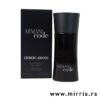Kutija crne boje i boca parfema Giorgio Armani Code