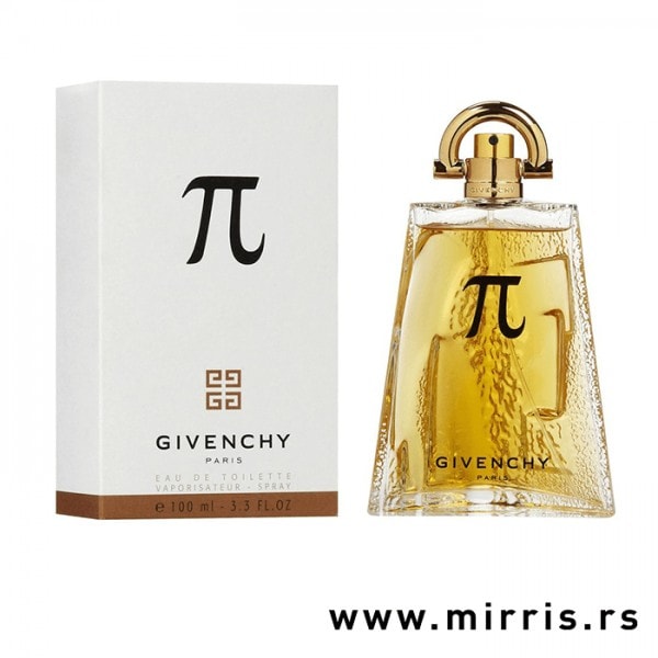 Flašica originalnog parfema Givenchy Pi pored bele kutije