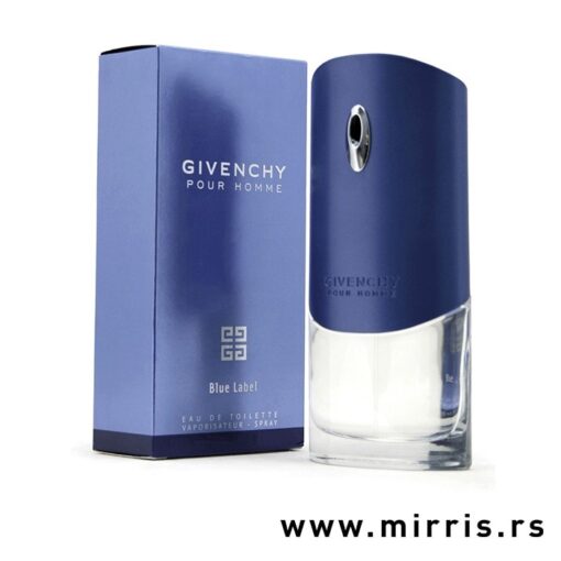 Plava kutija i boca parfema Givenchy Pour Homme Blue Label
