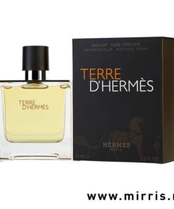 Bočica originalnog parfema Hermes Terre d´Hermes i kutija sive boje