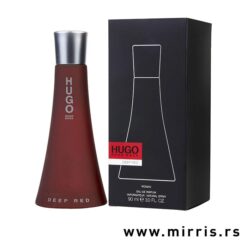 Boca parfema Hugo Boss Deep Red i originalna kutija crne boje