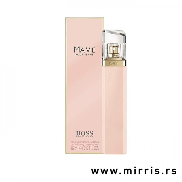 Flašica originalnog parfema Hugo Boss Ma Vie Pour Femme i kutija roze boje