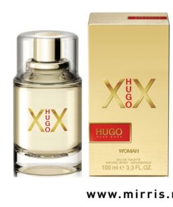Boca parfema Hugo Boss XX i originalna kutija zlatne boje