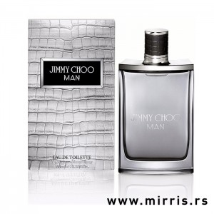 Siva kutija i bočica originalnog parfema Jimmy Choo Man