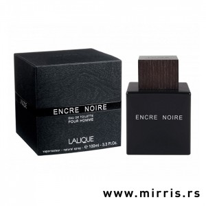 Crna flašica parfema Lalique Encre Noire Pour Homme i crna kutija