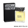 Boca originalnog parfema Moschino Forever pored crne kutije