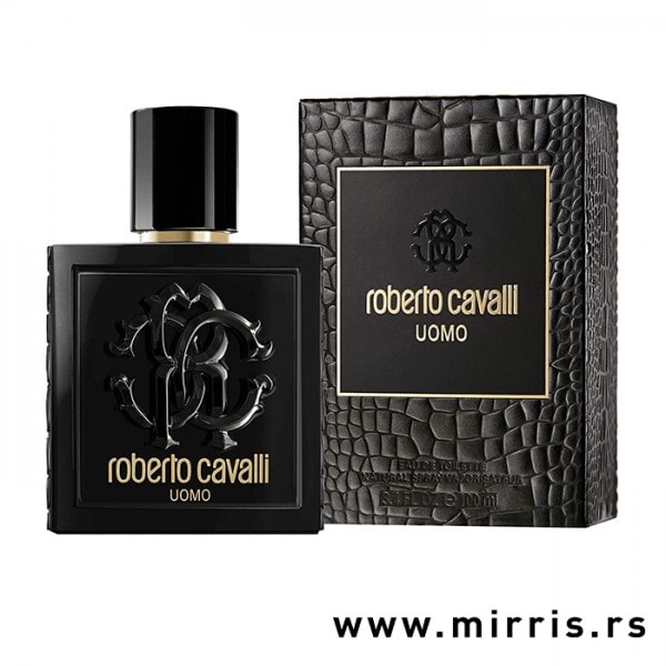 Boca originalnog parfema Roberto Cavalli Uomo i crna kutija