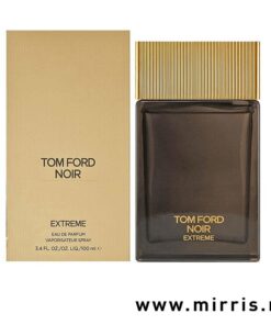 Kutija zlatne boje i bočica parfema Tom Ford Noir Extreme