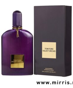 Ljubičasta bočica parfema Tom Ford Velvet Orchid i originalna kutija