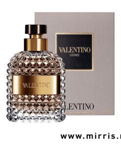 Originalna boca parfema Valentino Uomo pored bele kutije