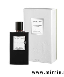 Crna bočica parfema Van Cleef & Arpels Moonlight Patchouli i kutija bele boje