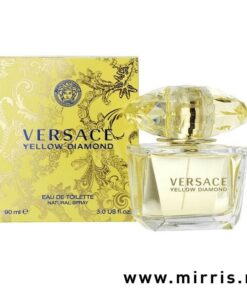 Originalna boca parfema Versace Yellow Diamond pored njegove kutije
