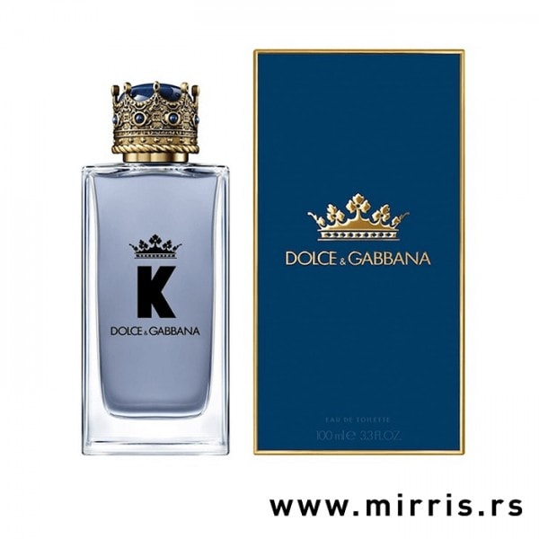 Bočica parfema Dolce & Gabbana K i kutija plave boje