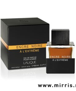 Crna kutija i boca originalnog parfema Lalique Encre Noire A L'Extreme