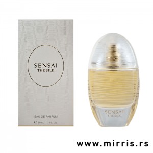 Bela kutija i bočica originalnog parfema Sensai The Silk