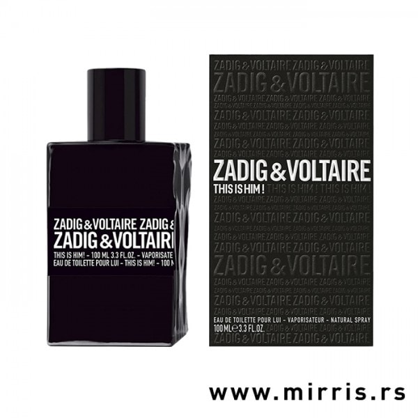 Crna boca parfema Zadig & Voltaire This Is Him i kutija crne boje