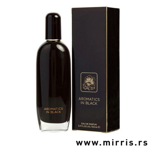 Boca originalnog parfema Clinique Aromatics In Black pored crne kutije