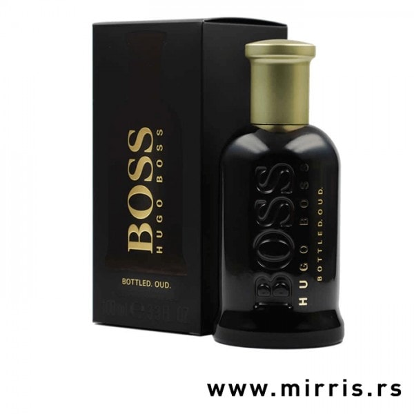 Boca parfema Hugo Boss Bottled Oud pored originalne kutije