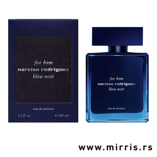 Plava kutija i boca originalnog parfema Narciso Rodriguez Bleu Noir For Him Eau de Parfum