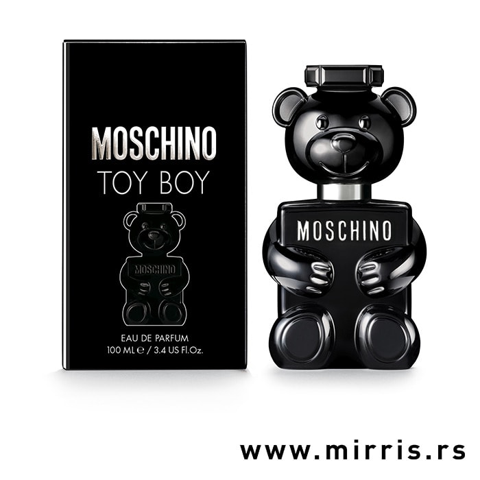 Parfem Moschino Toy Boy pored crne kutije