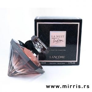 Bočica originalnog parfema Lancome La Nuit Tresor pored kutije