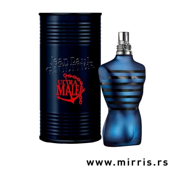Boca parfema Jean Paul Gaultier Ultra Male plave boje i originalna kutija