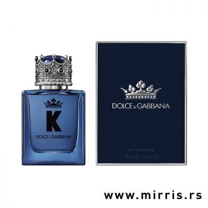 Plava bočica muškog mirisa Dolce & Gabbana K i originalna kutija