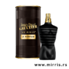 Crna boca parfema Jean Paul Gaultier Le Male Le Parfum pored originalne kutije