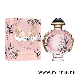 Bočica parfema Paco Rabanne Olympea Blossom pored originalne kutije