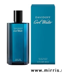 Boca muškog mirisa Davidoff Cool Water pored kutije plave boje