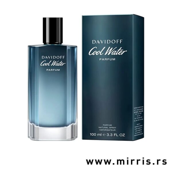 Boca muškog mirisa Davidoff Cool Water Parfum i kutija plave boje