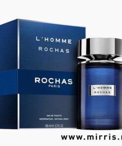 Bočica muškog mirisa Rochas L'Homme i njegova originalna kutija