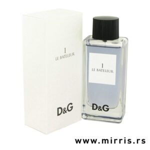Bočica muškog parfema Dolce & Gabbana 1 Le Bateleur pored bele kutije