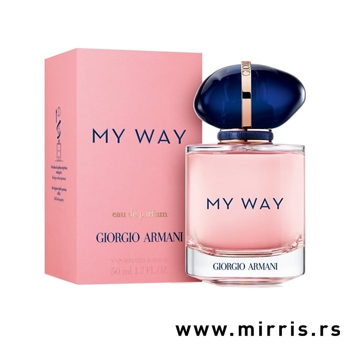 Bočica ženskog mirisa Giorgio Armani My Way i kutija roze boje