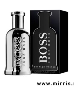 Boca muškog parfema Hugo Boss Bottled United i kutija crne boje