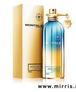 Bočica parfema Montale Aoud Lagoon i kutija zlatne boje