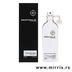 Srebrna bočica parfema Montale Soleil de Capri pored originalne kutije