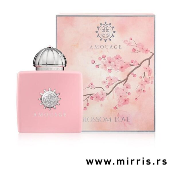 Boca parfema Amouage Blossom Love Woman pored roze kutije