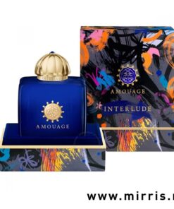 Bočica parfema Amouage Interlude Woman pored originalne kutije